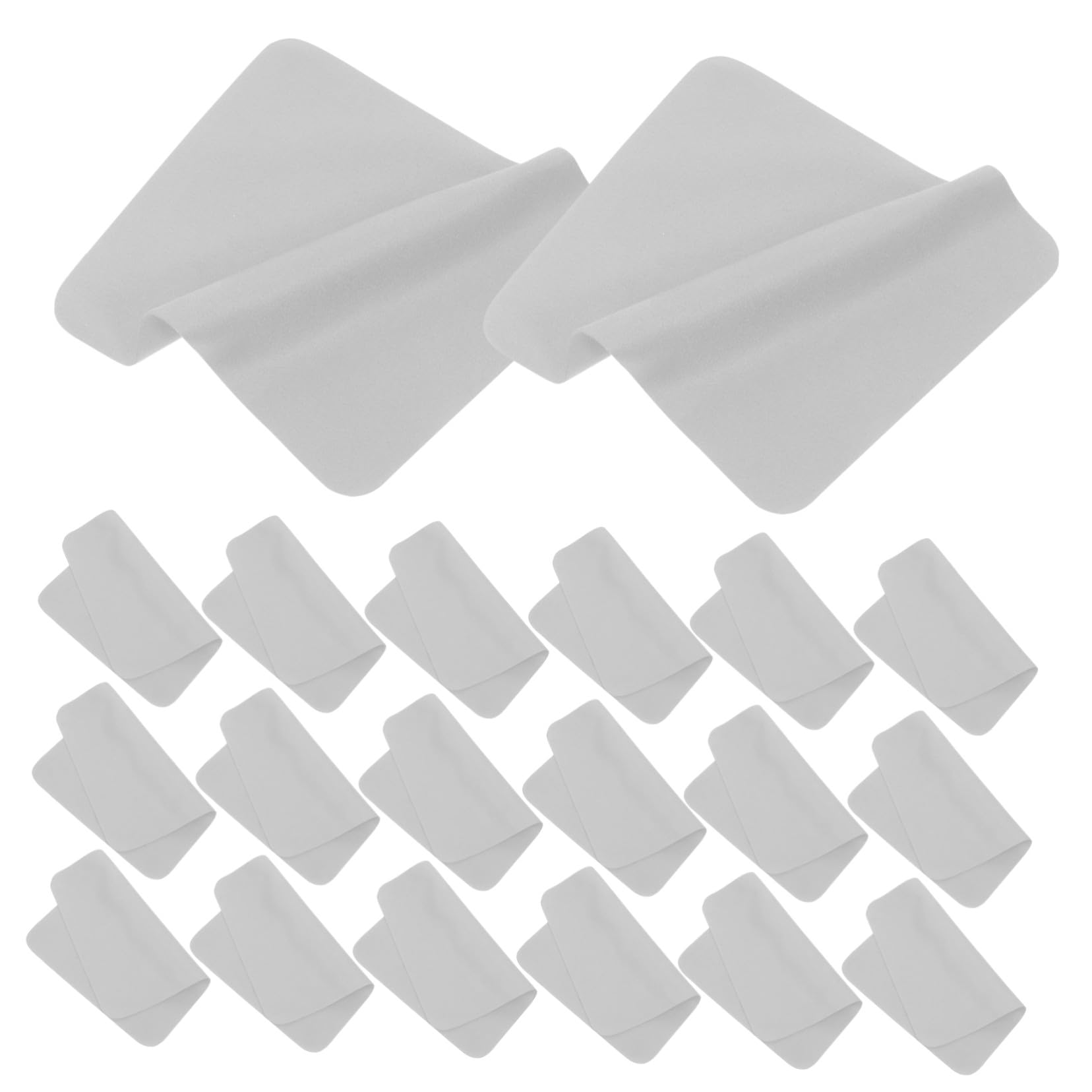 UPKOCH 100 Piezas Paños de Microfibra para Limpieza de Gafas Doble Cara Gris Suaves para Lentes de Cámara Smartphones y Pantallas Secado Rápido Rayas