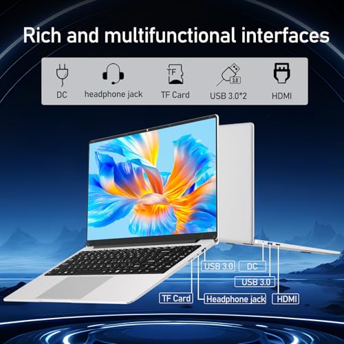 15,6 Pouces jeu Ordinateur Portable 12Go RAM 256Go SSD N4000 PC Portable Joueurs Netbook Écran Full HD 1920 x 1080 Win 11 Laptop Wi-Fi5 BT Mini HDMI Ouverture 180 Degrés pour Étudiants Et Entreprises – Image 5