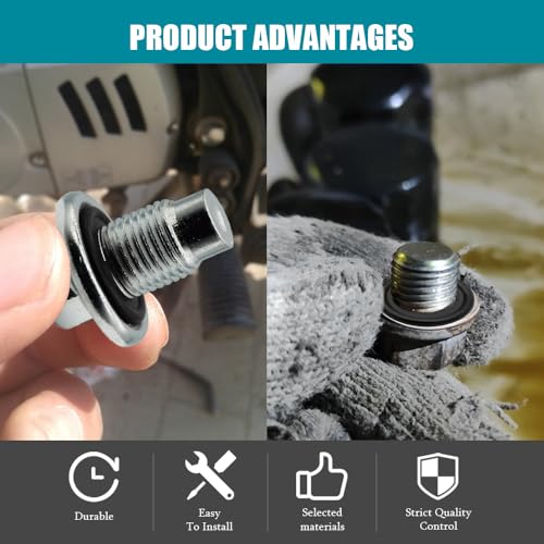 Image of deemars 10PCS M12 Oil Drain Plug Gasket, Rubber Crush Washer Seals Replace OEM#12616850 3536966, Engine Oil Pan Drain Plug Seal Compatible with Most Vehicles