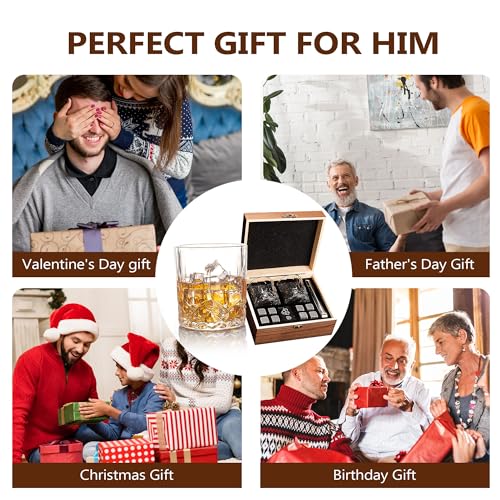 Miniatura 7 de Juego De Regalo De Vasos De Whisky, Regalos De Cumpleaños Para Hombres 30, 40, 50, 60, Juego De Vasos De Whisky Para Regalos De Acción De Gracias, San Valentín, Aniversario, Navidad, Para Hombres