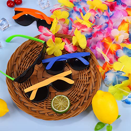 Aodaer 24 Pieces Hawaiian Party Decorations Set Include Hawaiian Leis Luau Garland And Neon Party Sunglasses Hawaiian Flower Garland Necklace Tropical Hula Necklace For Luau Beach Pool Party Supplies #TOP3