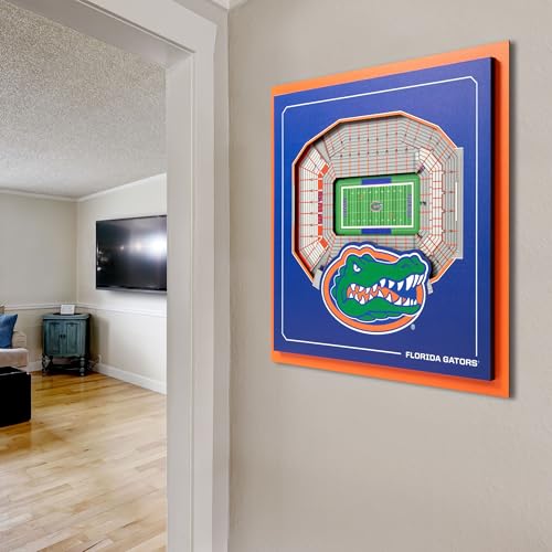 Image of YouTheFan Officially-licensed NCAA Stadium Series 3D Wall Art - multi-layer team stadium replica, detailed sports fan gift, indoor decor
