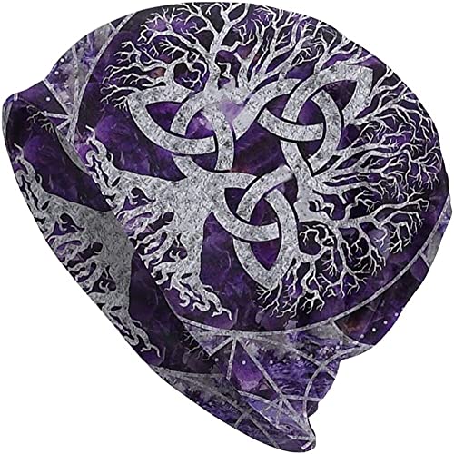 WITHWE Gorros Vikingos Nórdicos Ãrbol De La Vida Totem Sombreros Y Gorras para Hombre Impresión 3D Delicados Gorros De Verano Al Aire Libre Transpirable Fino (Color : A, Size : Get One)