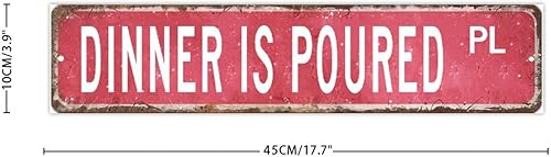 Miniatura 3 de Dinner Is Poured Table Decor Signs Hanging Wood Sign Retro Blood Red Oil Paint Wall Art Wood Plaque Sign Home Decor for Living Room Window 4x18 Inch
