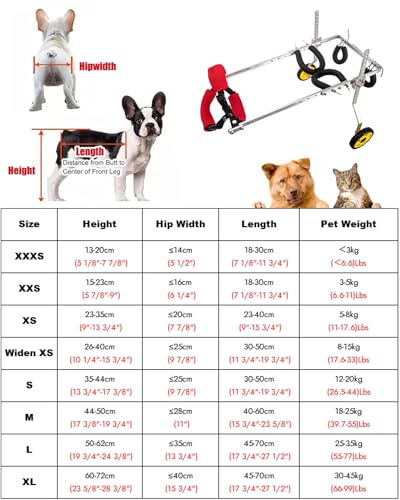 Silla de ruedas para perros de 2 ruedas con rodilleras protectoras 7