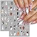 6Sheets Halloween Nail Decals - 3D Self-Adhesive Cute Ghost & Spider Designs, Black Cat & Pumpkin Themed Nail Art Decals for DIY Holiday Manicure