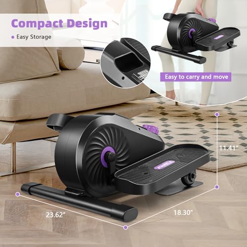Image of FUNMILY Under Desk Elliptical, Ellipse Leg Exerciser, Standing or Seated Mini Elliptical Machines, Portable Bike Pedal Exerciser for Seniors /Adults, Leg Workout Equipment for Home /Office (Blue)