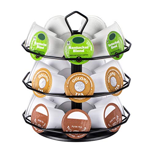 Comparison: Best Small K Cup Carousel 3 FlagShip K cup Holder Carousel 3 Tier for Keurig Pod Holder Metal DIY Install Small for K-cup Storage Stand 21 K Pod Storage