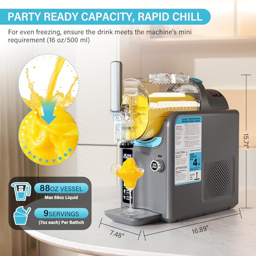 Image of Ice Cream Machine Frozen Drink Maker, Slushie Machine for Home - Slushy Machine Maker No Ice Needed Self Cleaning, 5 Preset for Soft Serve Ice Cream, Slushie, Margarita, Frappes, Milkshake