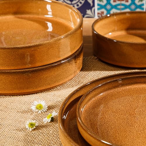 Oprahs-Favorite-Things-Santorini-Mist-Double-Bowl-Terracotta-Reactive-Glaze-Plates-and-Bowls-Dinnerware-Set-Amber-Service-for-Four-16pcs