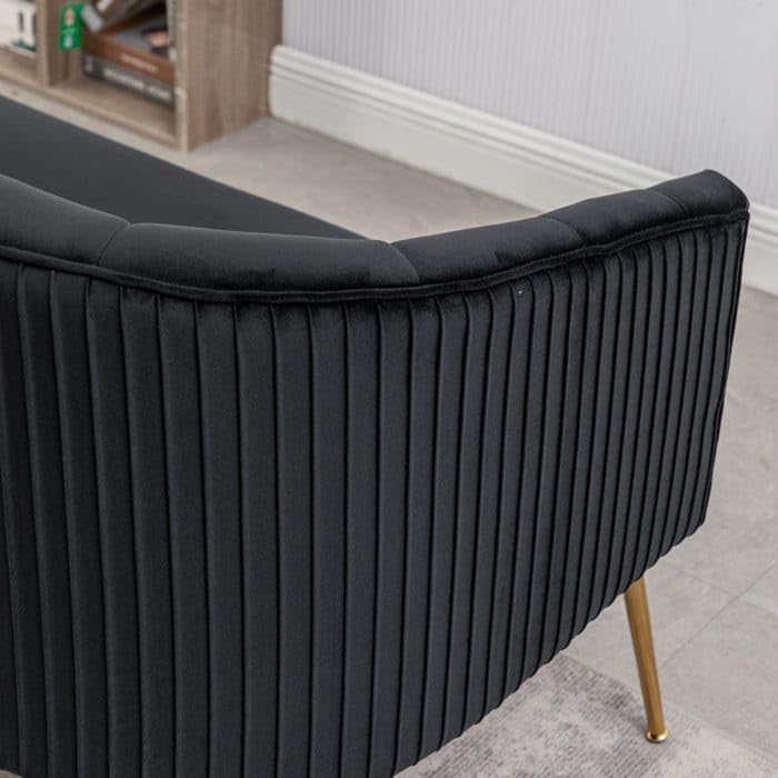 Image of 2-Seater,Loveseat Sofa Couch for Home and Living Room Bedroom & Office and Hallway Sofa (Black)