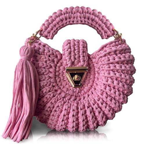 Image of Evening Clutch Bag for Women, Handmade Crochet Wedding Party Purse, Small Flap Formal Crossbody Handbag Evening Clutch