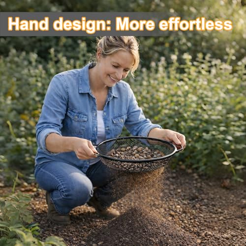 2 PCS Tamiz de Suelo para Jardinería con Mango Negro miniatura 5