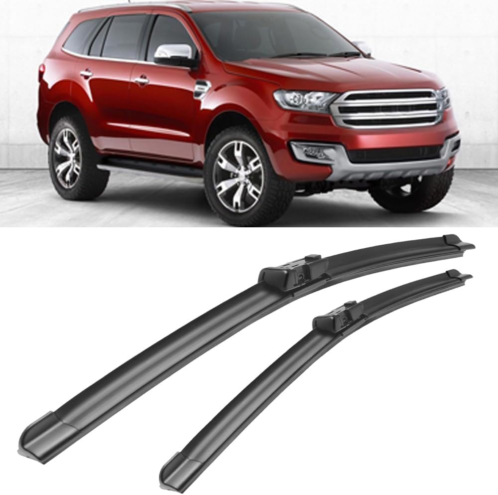 RESKIU Car Front Windshield Wiper Blade Set Replacement for Ford Everest 2015-2018, All Season Windscreen Wipers Quiet Easy Installation