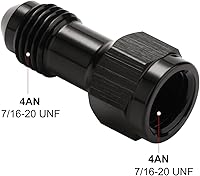 Vista 2 de 4AN hembra flare a 4AN macho Flare extensión adaptador de montaje recto aluminio negro