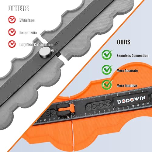 DODOWIN Konturenlehre 25cm Unbegrenzt Verbindbare, Konturenlehre Mit Feststeller, Laminat Schablone, Valentinstag Geschenke für Ihn Personalisiert, Geburtstagsgeschenk für Männer Papa Opa