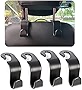 Smeyta Car Hook for Purses and Bags 4 Packs,Car Back Seat Headrest Hanger,Universal Vehicle Storage Organizer(Black,4Pack)