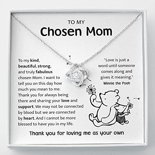 With Love & Co Bonus Mom Mothers Day Necklace, Gifts Step Mom, Stepped Up Mom From Step Daughter Stepson, Chosen Mom Gift, To My Second Mom, Adult Woman