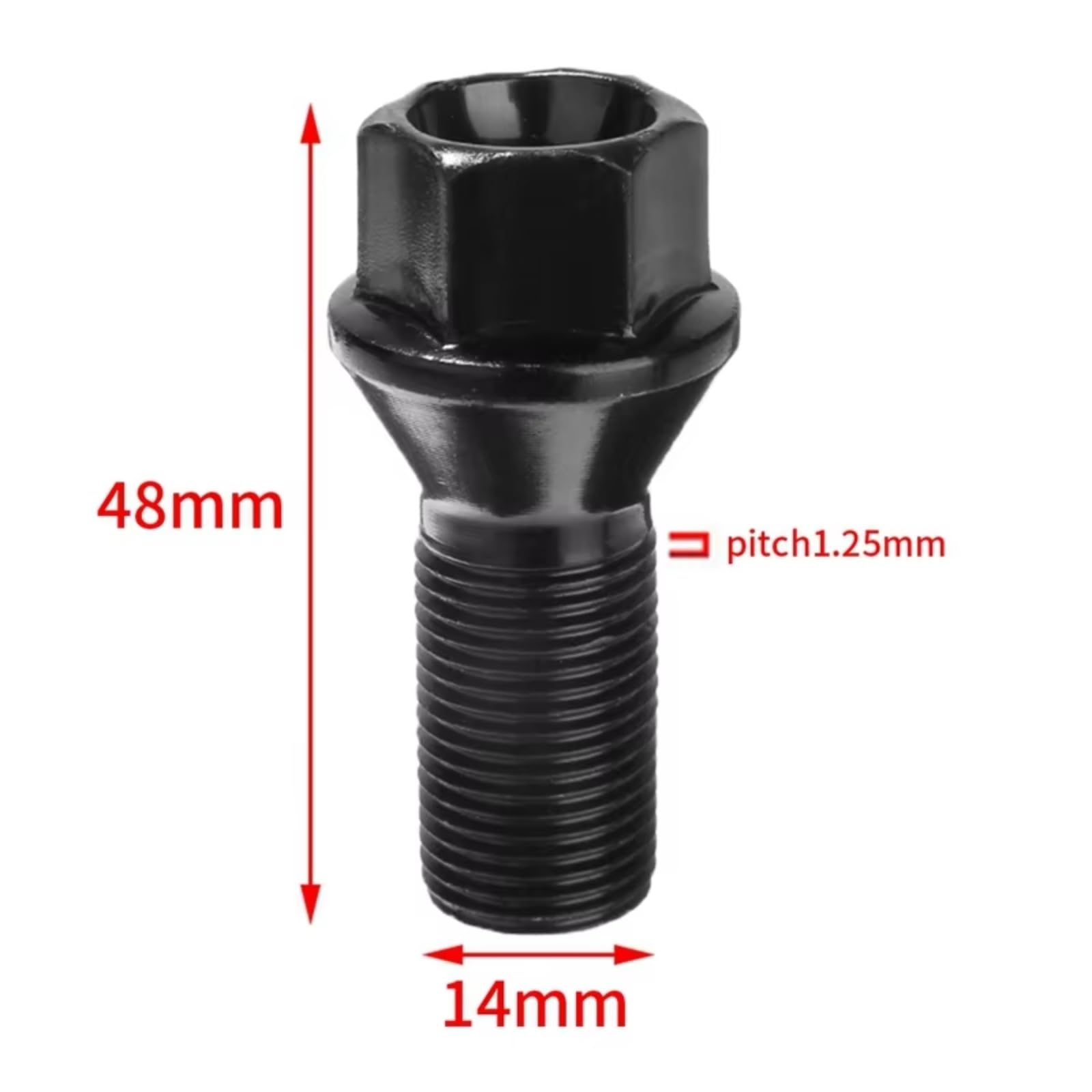 per F15 X6 E71 20 Pezzi M14 x 1,25 Neri, bulloni di bloccaggio per Ruote, Dadi in Acciaio Lunghi, in Acciaio OEM:36136781151