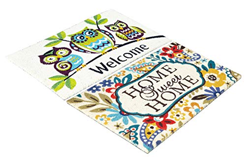 Irongate Welcome Door Mats - 2 Pack - Printed Coco Coir Mat - Low Profile Front Doormat - Indoor Outdoor Durable Non Slip Rug - Entryway Patio High Traffic Area - Easy Clean - 18" X 30" - Multicolor #TOP3