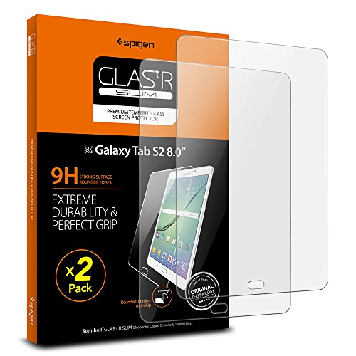 Spigen Tempered Glass Screen Protector Designed for Galaxy Tab S2 (8.0 inch / 2015) [9H Hardness/Case-Friendly] (2 Pack)