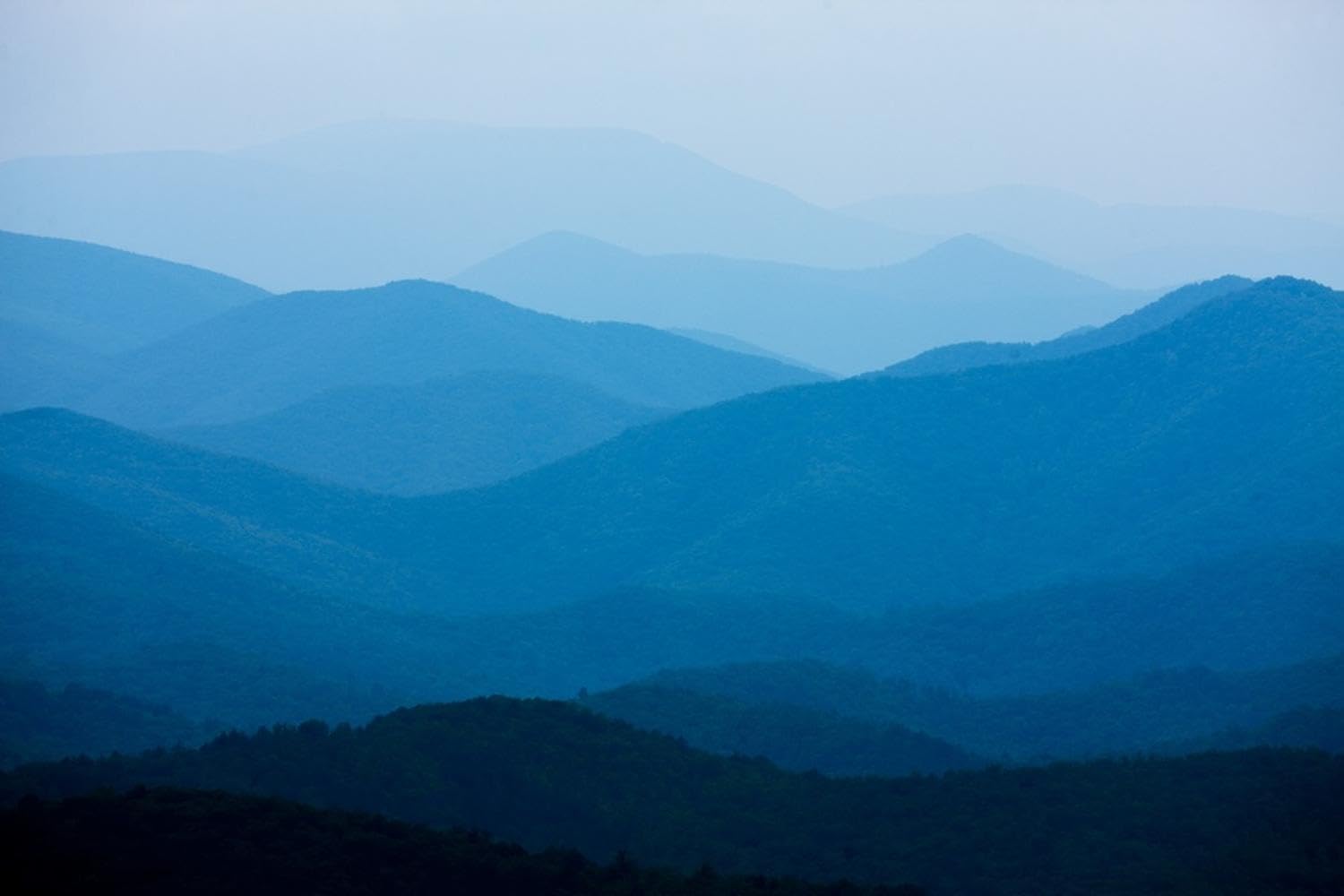 ART.COM Wall Photographic Print Blue Mountains, Blue Ridge Parkway, Virginia by Paul Souders, 36" x 24"