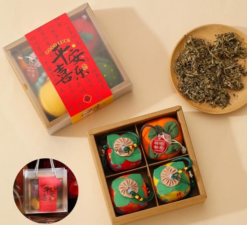 Set de 4 colgantes sachet de ajenjo Año Nuevo y Año Chino miniatura 2