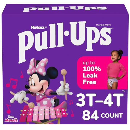 Image of Pull-Ups Girls' Potty Training Pants, Size 3T-4T Training Underwear (32-40 lbs), 84 Count