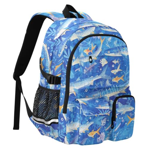 Mochila para portátiles de 17.5 pulgadas Barracuda azul crema universidad y negocios 2