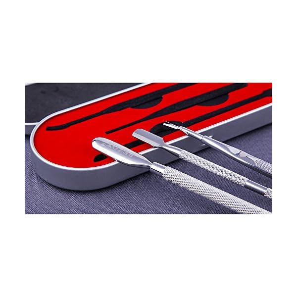 BEZOX 2 PCS Nagelhautschieber, 2 in 1 Profi Nagelschieber Spatel Pusher - Edelstahl Metallspatel Cuticle Pusher für… – Bild 4