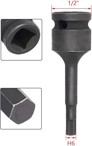 Miniatura 2 de 1 llave de vaso hexagonal de impacto, llave Allen de 12 pulgada, Bettomshin 0.236 in0.24 pulgadas, acero Cr-Mo, destornillador hexagonal de impacto