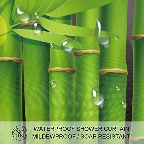 Rideau de douche oriental bambou imperméable 183x183 cm avec crochets - 4