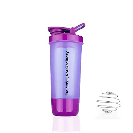 Nishoya Protein Shaker Bottle, Gym Water Bottle with Steel Blender Ball (600 Ml)