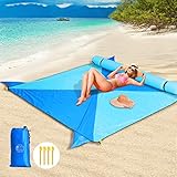 Manta de gran tamaño: 205 x 205 cm, tamaño grande que puede acomodar a 7 adultos adultos de crecimiento completo. Permite a toda tu familia o amigos sentarse juntos y pasar un buen rato en la manta grande.