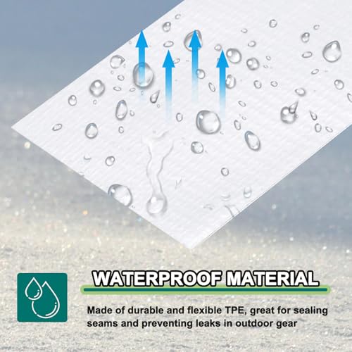 Image of PATIKIL Awning Repair Tape 6 inch x 26ft Waterproof Canvas Tape High Adhesive Tear Repair Patch Kit for PVC Tarpaulin Tent Awning Fabric RV Sail Boat Cover, White
