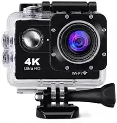 Câmera Filmadora Action Pro 4K Ultra HD Wi-Fi Para Esportes Radicais À Prova D'Água Com Lente Angular 170º Resolução 4290x2800 Design Compacto E Funcional