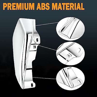 PBYMT Mid Frame Air Deflectors Heat Shield Compatible for Harley Touring Road King Street Electra Glide 2009-later Also Compatible with Models Equipped with Coolflow Fan(Chrome)