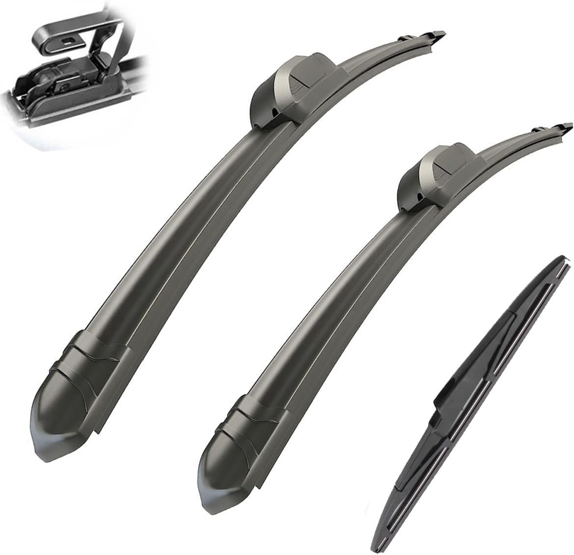 liuhuiffac Wiper Blade Set Front & Rear for KIA Sorento MK3 2015-2020 | All Weather Windscreen Wiper Blades Replacement | with Specific Fitment | Pack of 3 (RHD)