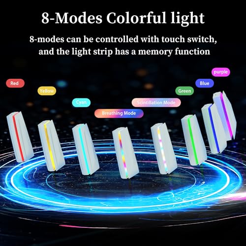 Image of JDGPOKOO Dustproof PS5 Slim Cooling Fan with 8 Modes Light, Upgraded Quiet Fan Compatible with Playstation 5 Slim Console(Digital /Disc) Accessories, Cooler Fan with 3 Adjustable Speed, 2 USB Ports