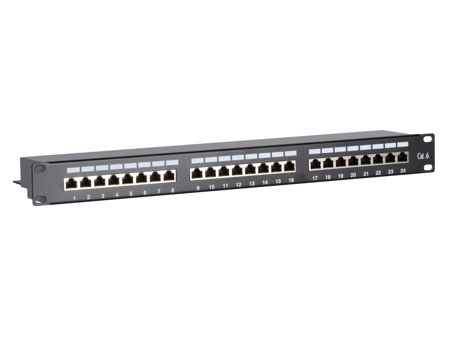 CAT 6, FTP Netzwerk- Patchpanel, 19", 24-fach. 1 HE, Installation ?ber LSA Leisten, Einbau in allen 48,30cm (19") H?heneinheiten (HE), Hochwertiges Stahlblech Patch Panel, Ma?e: 483mm x 113mm x 44mm