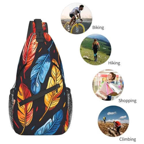 Morrales Sling Colorido con Plumas para Mujeres y Hombres miniatura 6