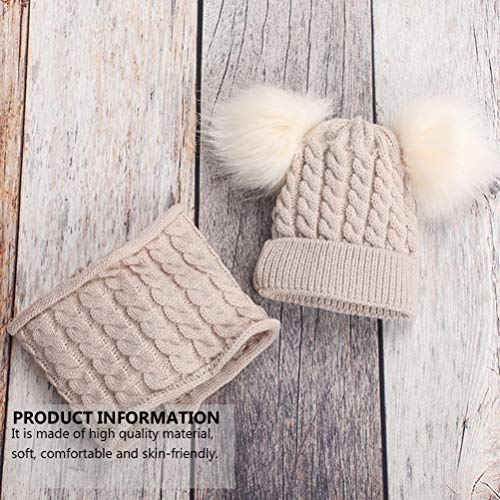 Conjunto de cachecol infantil SOIMISS de malha de algodão quente para inverno para meninos e meninas