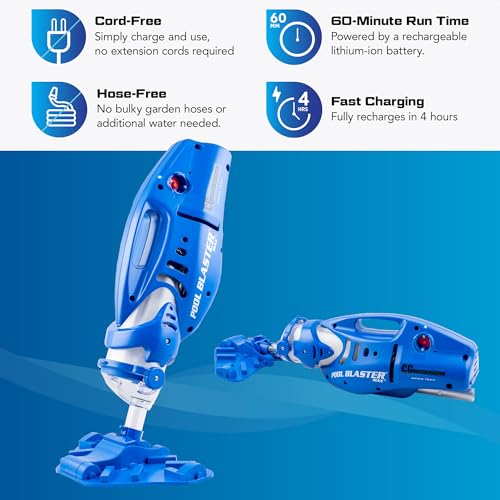 POOL-BLASTER-Max-CG-Commercial-Grade-Cordless-Rechargeable-Pool-Vacuum-High-Capacity-60-min-Run-Time-for-In-Ground-and-Above-Ground-Pools POOL BLASTER Max CG Commercial Grade Cordless Rechargeable Pool Vacuum High Capacity 60 min Run Time for In Ground and Above Ground Pools