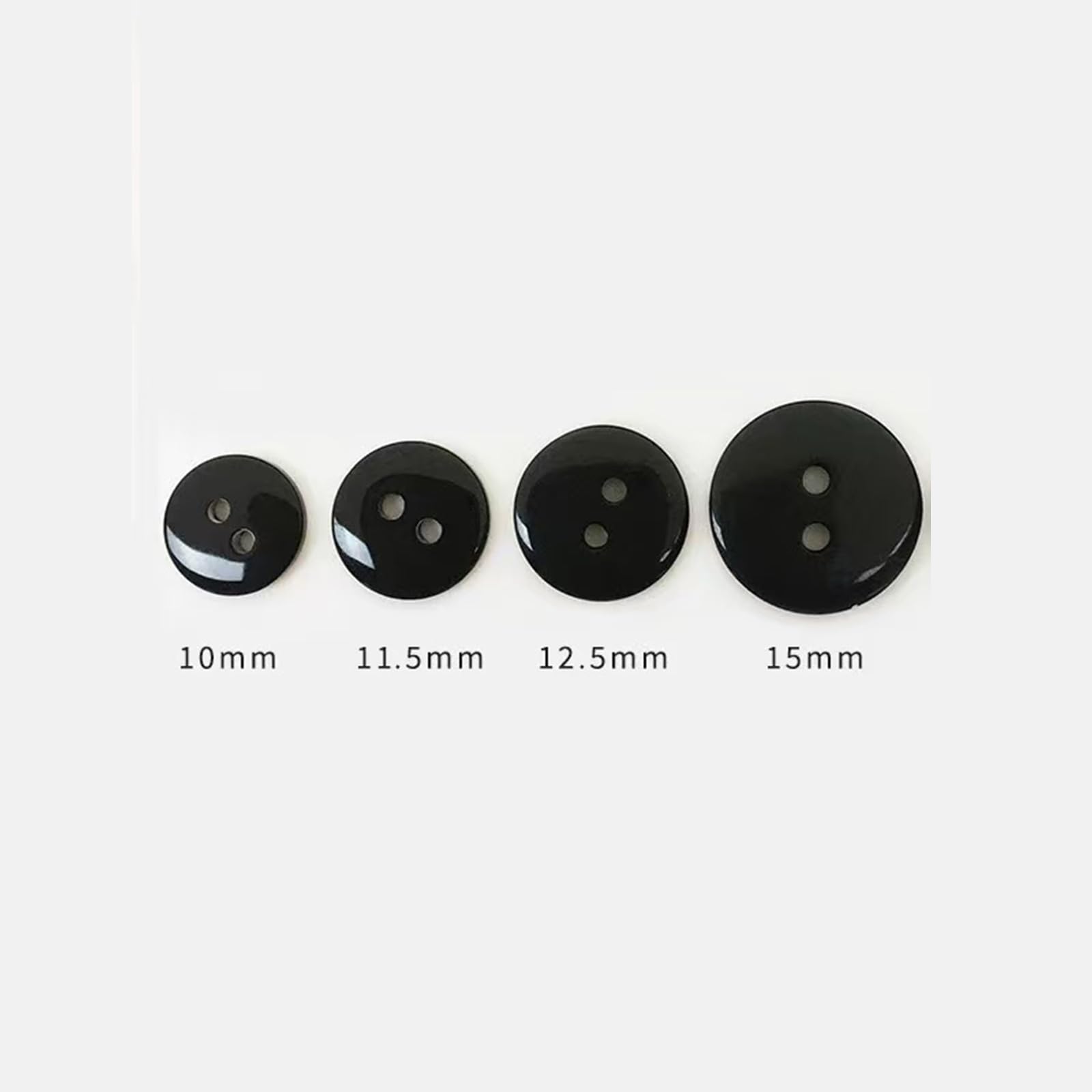11.5mm Round Resin Buttons Sewing Buttons 2 Holes Buttons for Crafts Clothes Sewing Scrapbook Black, 200Pcs - Image 3