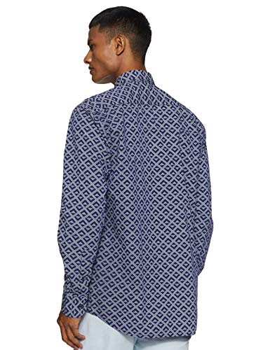 Image of Colorplus Men's Pure Cotton Print Pattern Tailored Fit Spread Collar Full Sleeve Casual Shirt