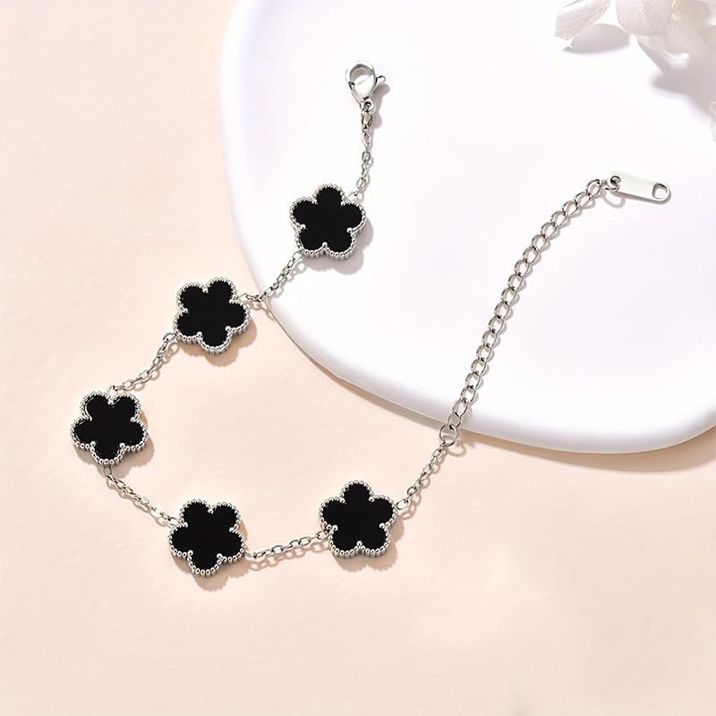 18K Gold Plated Clover Bracelets For Women, Four Leaf Clover Bracelet Lucky Birthday gift bracelet Jewelry Gifts Jewelry Gifts Trendy - Image 4