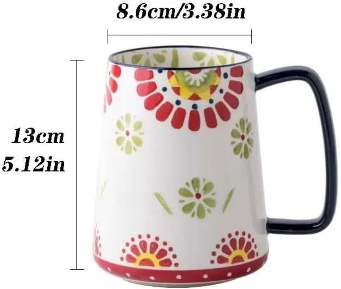 Tazas de Té Tazas Desayuno Tazas Taza Dibujada A Mano Hogar Cerámica Super Capacidad Taza para Beber Desayuno Taza De Leche Regalo para Amigos Tazas Tazas de Cafe