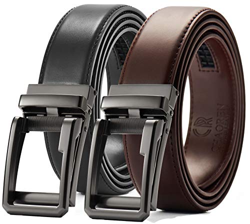 Leather Ratchet Dress Belt 2 Pack 1 3/8