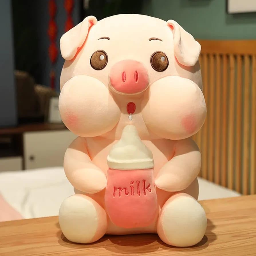 AGC Toys for Kids, Angel Pig Soft Toy Holding Cute Milk Bottle Stuffed Animal for Kids Car Birthday Home Decoration Lovely Item Cute Piggi Premium Look Character (Size-50 cm,Large) (B0CZ45ZT19) Amazon Price History, Amazon Price Tracker