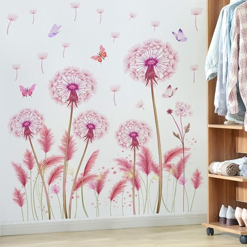 Vinilos Decorativos con Flores Acuarela Grandes Rosas y Mariposas miniatura 5